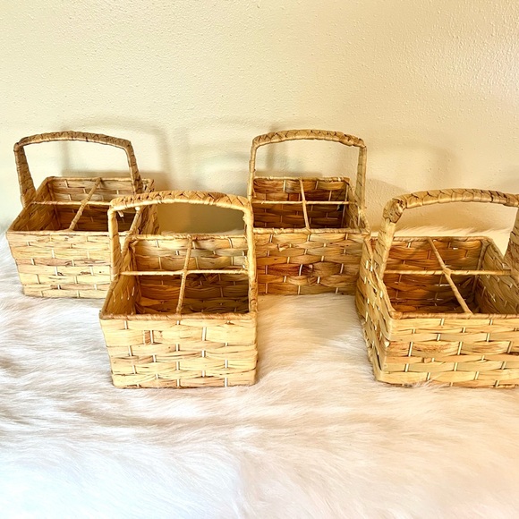 Accents 4 Wicker Rattan Silverware Picnic Baskets Poshmark